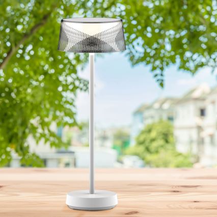Dimmbare LED-Touch-Tischleuchte für den Outdoor-Bereich CASABLANCA LED/3,4W/5V USB 3600 mAh IP44 weiß