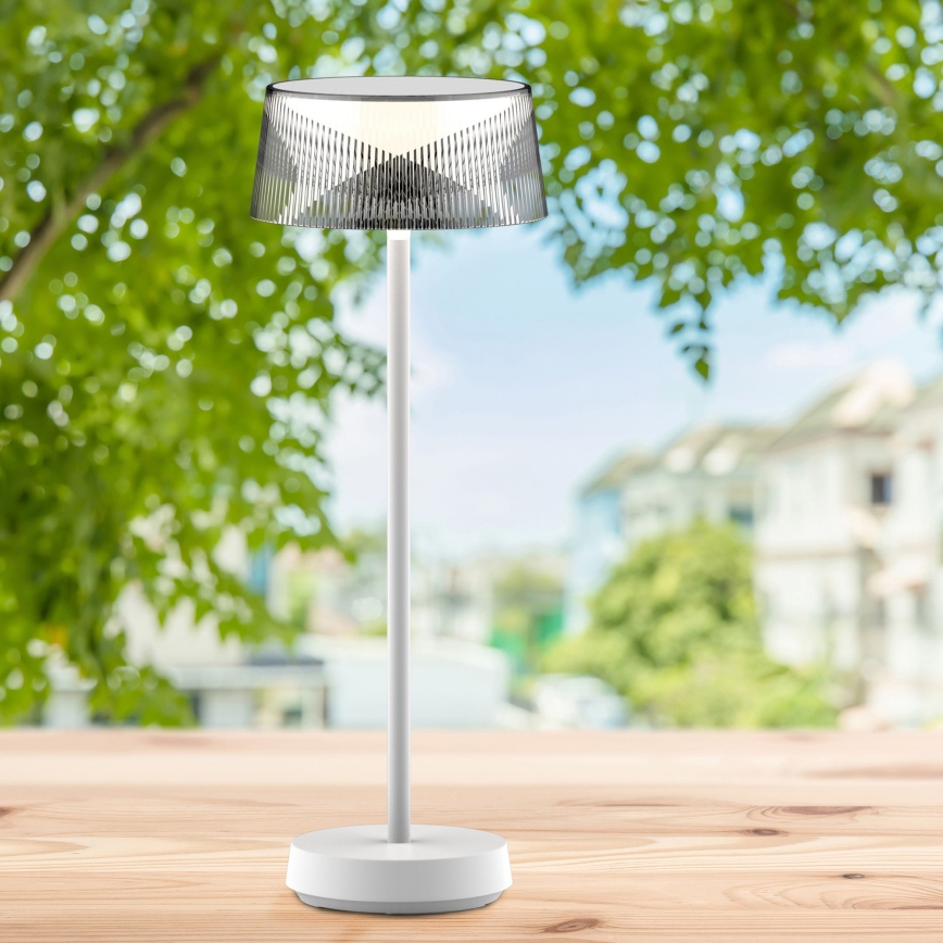 Dimmbare LED-Touch-Tischleuchte für den Outdoor-Bereich CASABLANCA LED/3,4W/5V USB 3600 mAh IP44 weiß