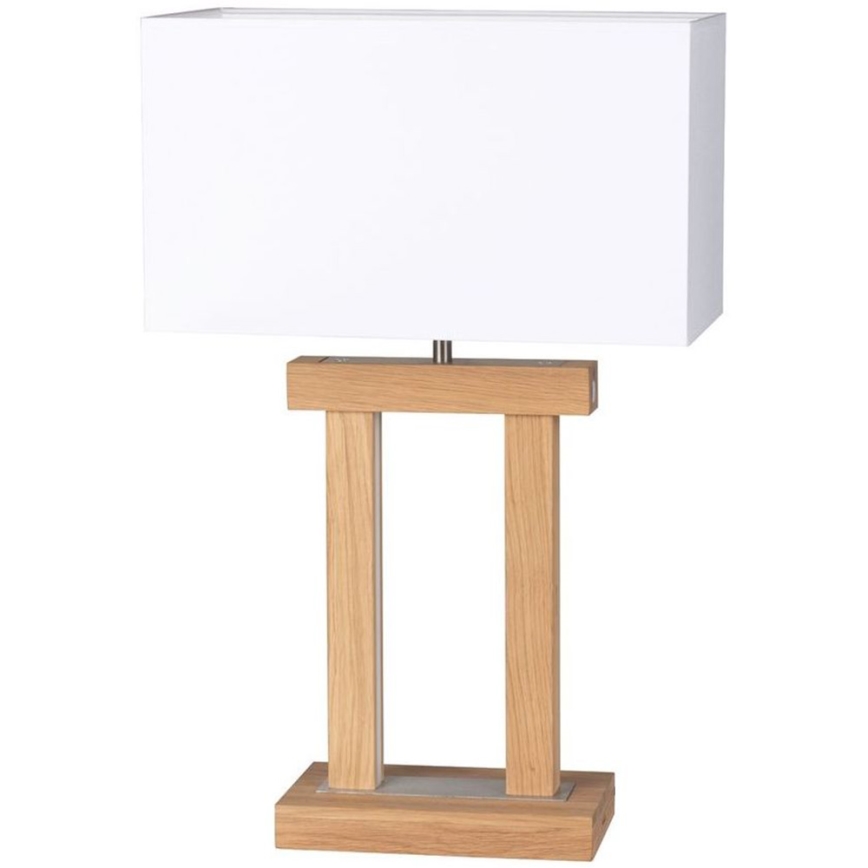 Dimmbare LED-Tischleuchte HAKON 1xE27/40W+2xLED/7,5W/230V 55 cm Eiche