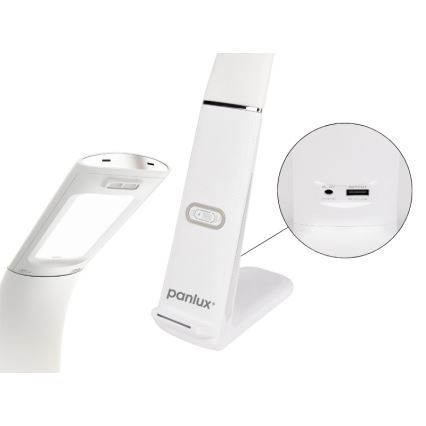 Dimmbare LED-Tischleuchte mit kabelloser Aufladung und Sensor LORD EVO LED/8W/230V 3000K/4500K/6000K weiß