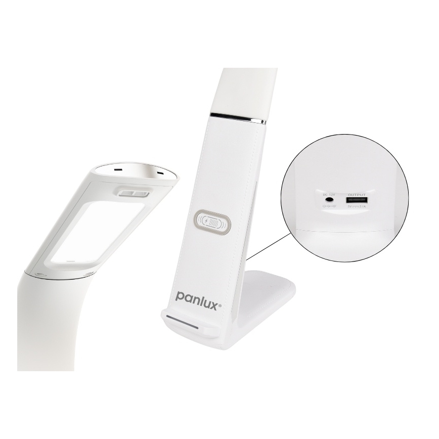 Dimmbare LED-Tischleuchte mit kabelloser Aufladung und Sensor LORD EVO LED/8W/230V 3000K/4500K/6000K weiß