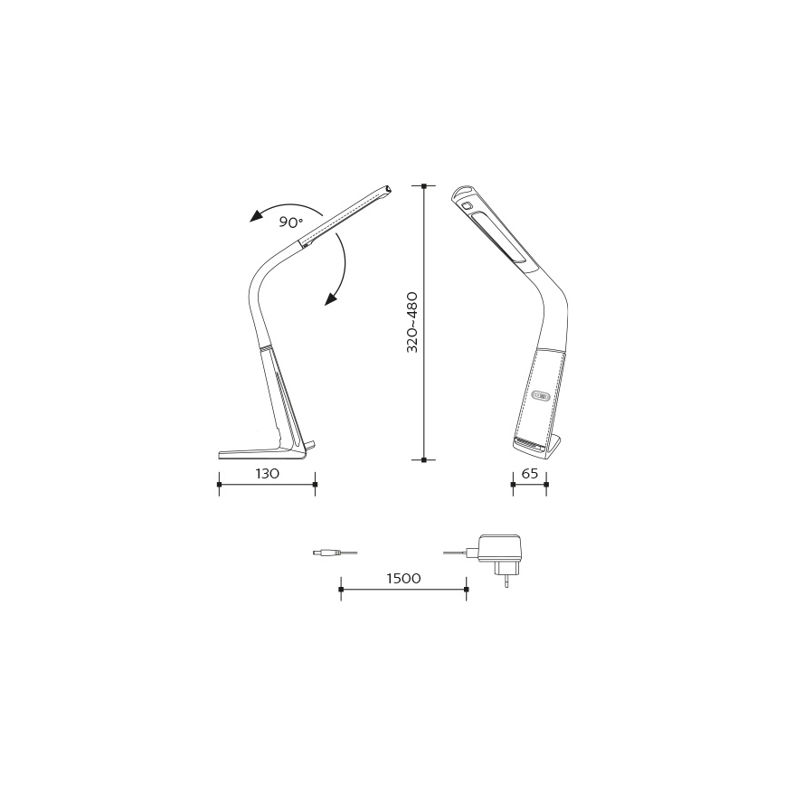 Dimmbare LED-Tischleuchte mit kabelloser Aufladung und Sensor LORD EVO LED/8W/230V 3000K/4500K/6000K weiß