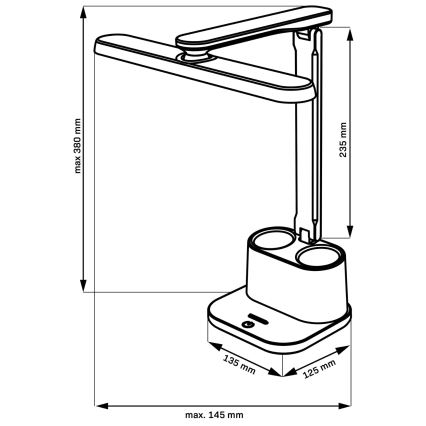 Dimmbare LED-Tischleuchte mit Touch-Funktion BARI LED/6W/230V schwarz