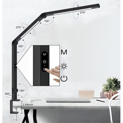 Dimmbare, flexible LED-Tischleuchte mit Touch-Funktion POINTIQ LED/12W/230V 3000/4000/5000/6500K CRI 92 schwarz