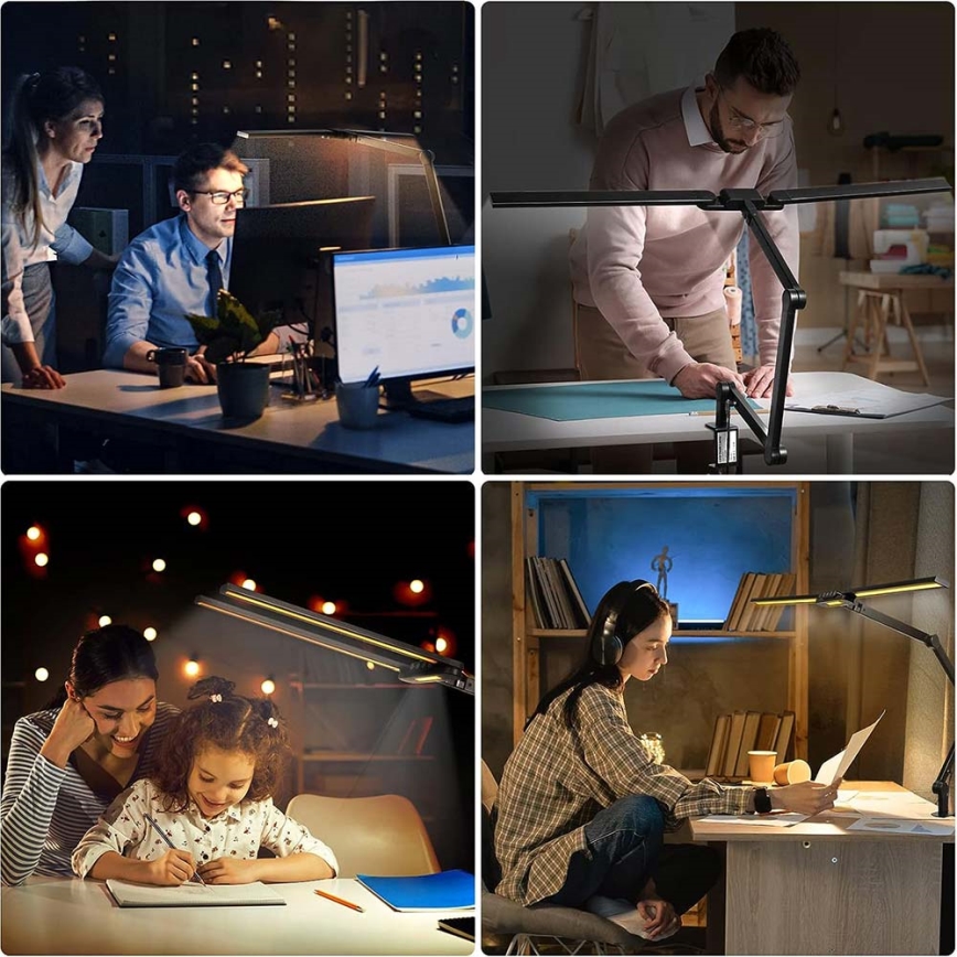 Dimmbare, flexible LED-Tischleuchte mit Touch-Funktion POINTIQ LED/24W/230V 3000-6500K CRI 92 schwarz