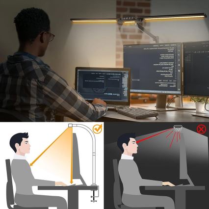 Dimmbare, flexible LED-Tischleuchte mit Touch-Funktion POINTIQ LED/24W/230V 3000-6500K CRI 92 schwarz