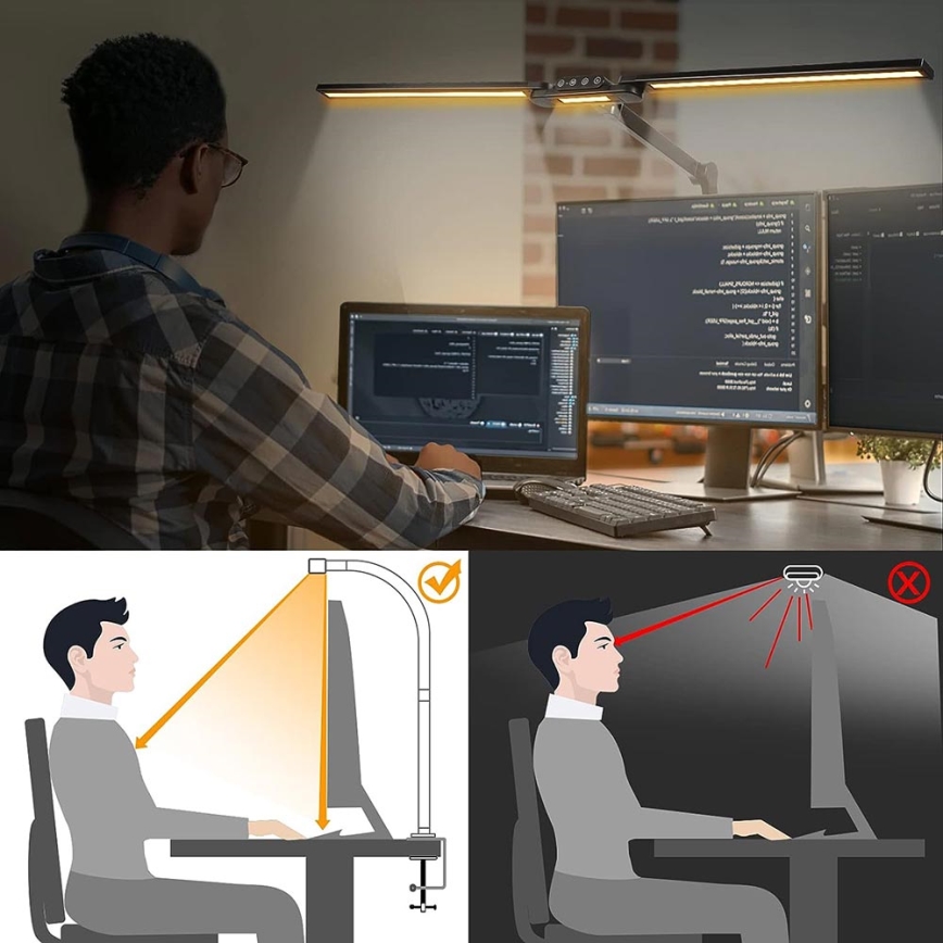 Dimmbare, flexible LED-Tischleuchte mit Touch-Funktion POINTIQ LED/24W/230V 3000-6500K CRI 92 schwarz