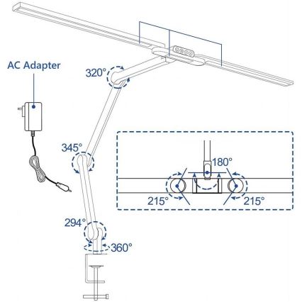 Dimmbare, flexible LED-Tischleuchte mit Touch-Funktion POINTIQ LED/24W/230V 3000-6500K CRI 92 schwarz