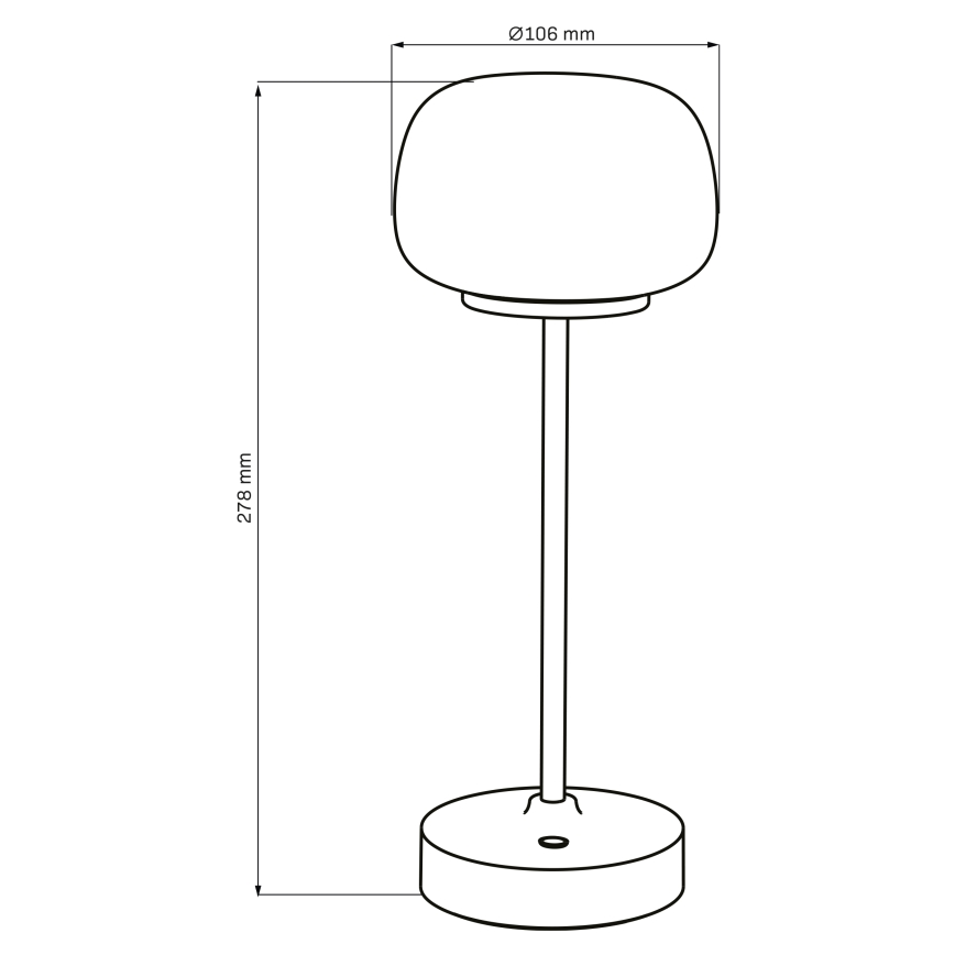 Dimmbare LED-Tischleuchte mit Touch-Funktion RIMINI LED/2W/5V USB 2000 mAh schwarz/weiß
