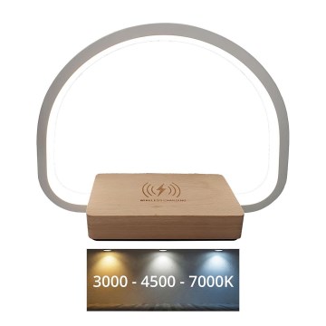 Dimmbare LED-Tischleuchte mit Touch-Funktion und kabelloser Aufladung LED/10W/5V 3000/4500/7000K