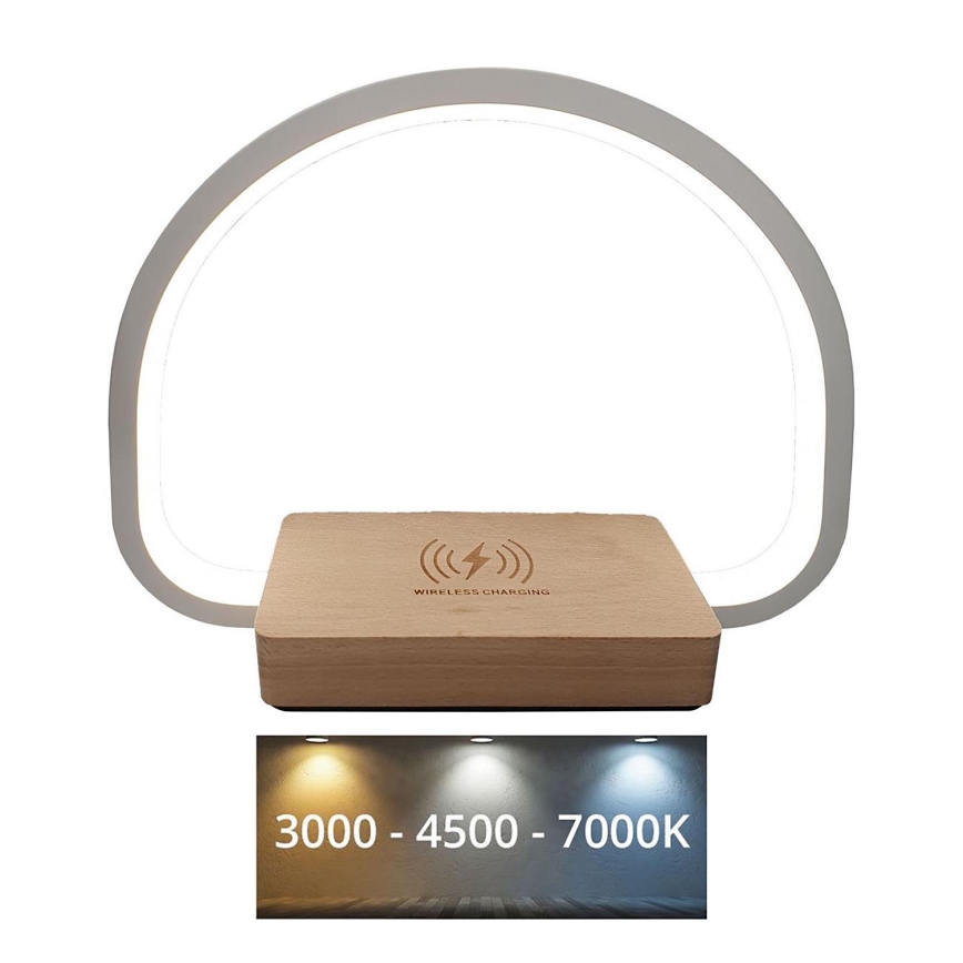 Dimmbare LED-Tischleuchte mit Touch-Funktion und kabelloser Aufladung LED/10W/5V 3000/4500/7000K