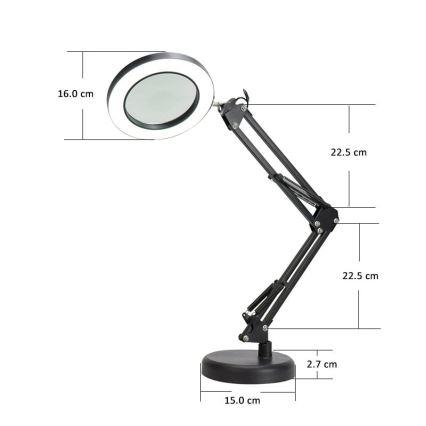 Dimmbare LED-Tischleuchte mit Vergrößerungsglas LED/10W/230V 3000/4500/6000K