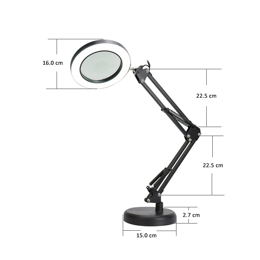 Dimmbare LED-Tischleuchte mit Vergrößerungsglas LED/10W/230V 3000/4500/6000K