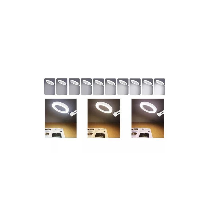 Dimmbare LED-Tischleuchte mit Vergrößerungsglas LED/6W/5V 3000K/4000K/6000K weiß