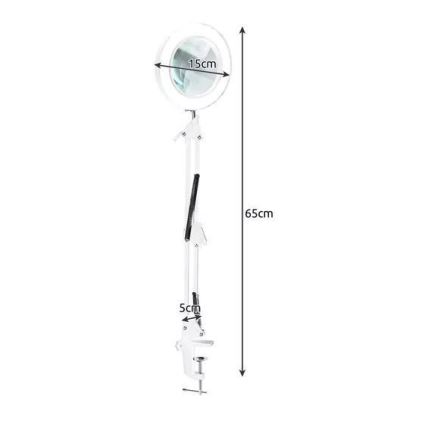 Dimmbare LED-Tischleuchte mit Vergrößerungsglas LED/6W/5V 3000K/4000K/6000K weiß