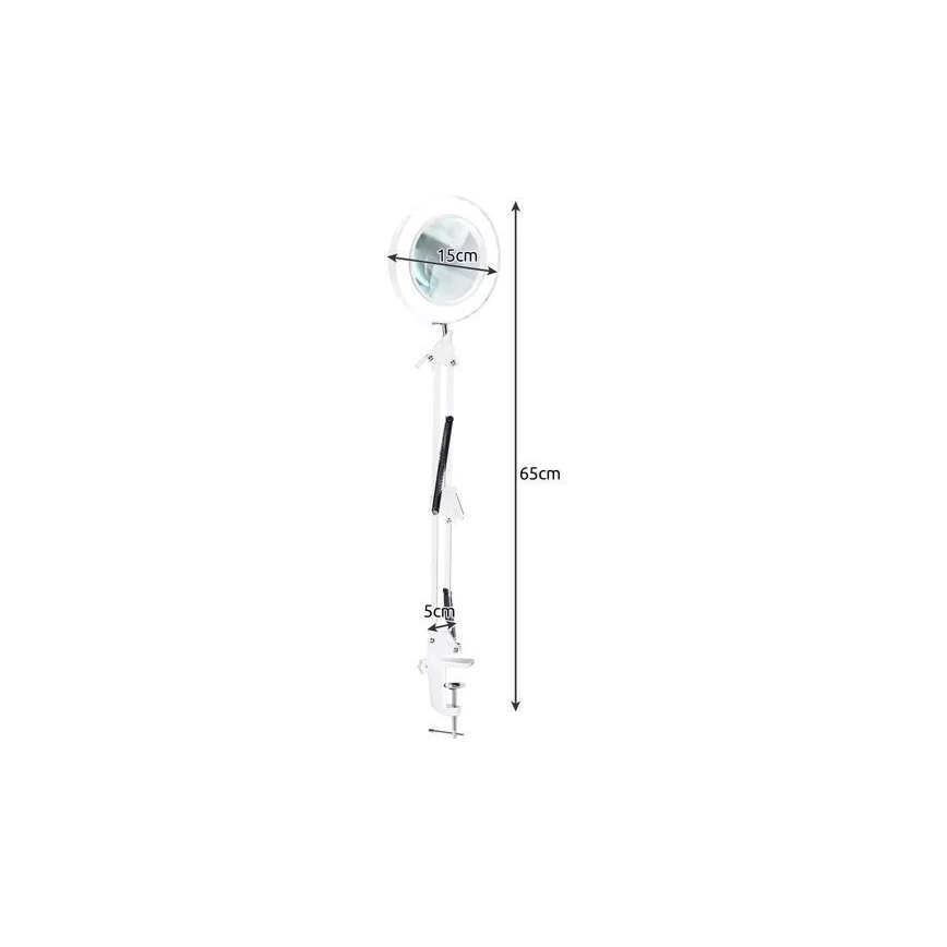 Dimmbare LED-Tischleuchte mit Vergrößerungsglas LED/6W/5V 3000K/4000K/6000K weiß