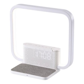 Dimmbare LED-Tischleuchte mit Wecker und Qi-Aufladung LED/18W/230V weiß
