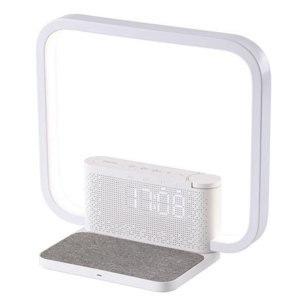 Dimmbare LED-Tischleuchte mit Wecker und Qi-Aufladung LED/18W/230V weiß
