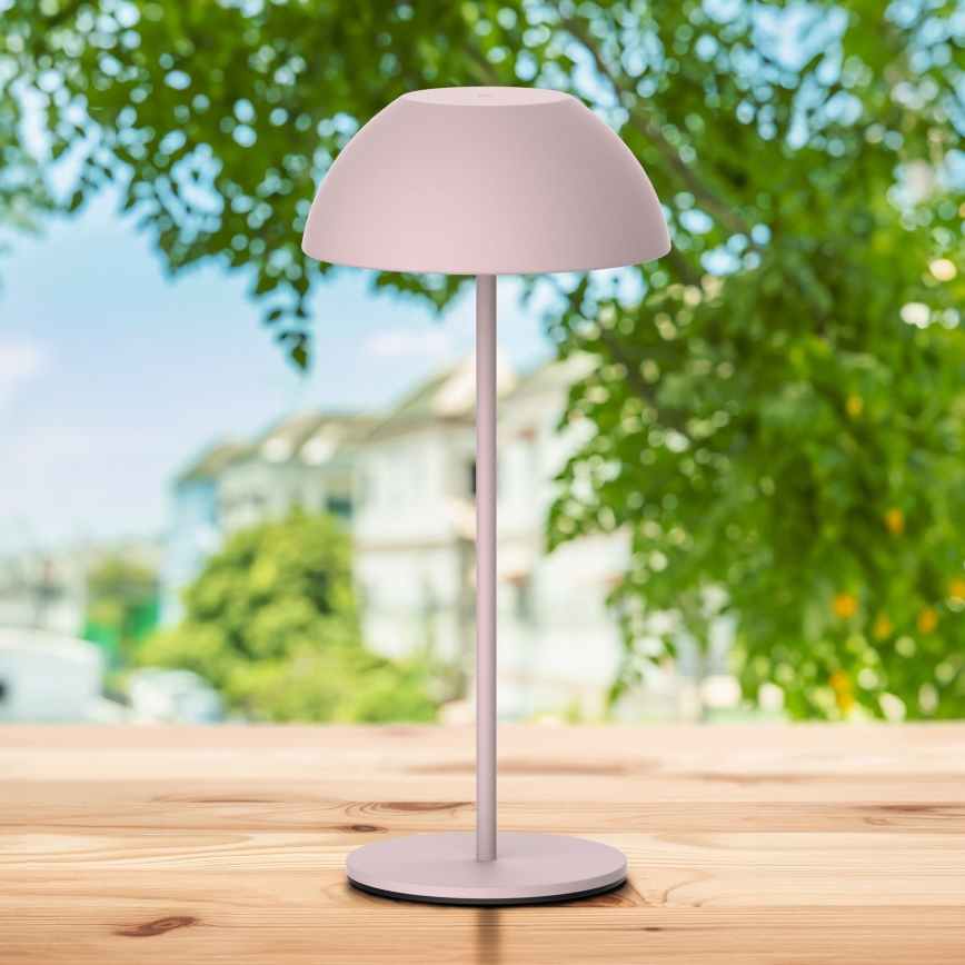 Dimmbare LED-Touch-Tischleuchte für den Outdoor-Bereich TANZANIA LED/1,8W/5V USB 1800 mAh IP44 rosa