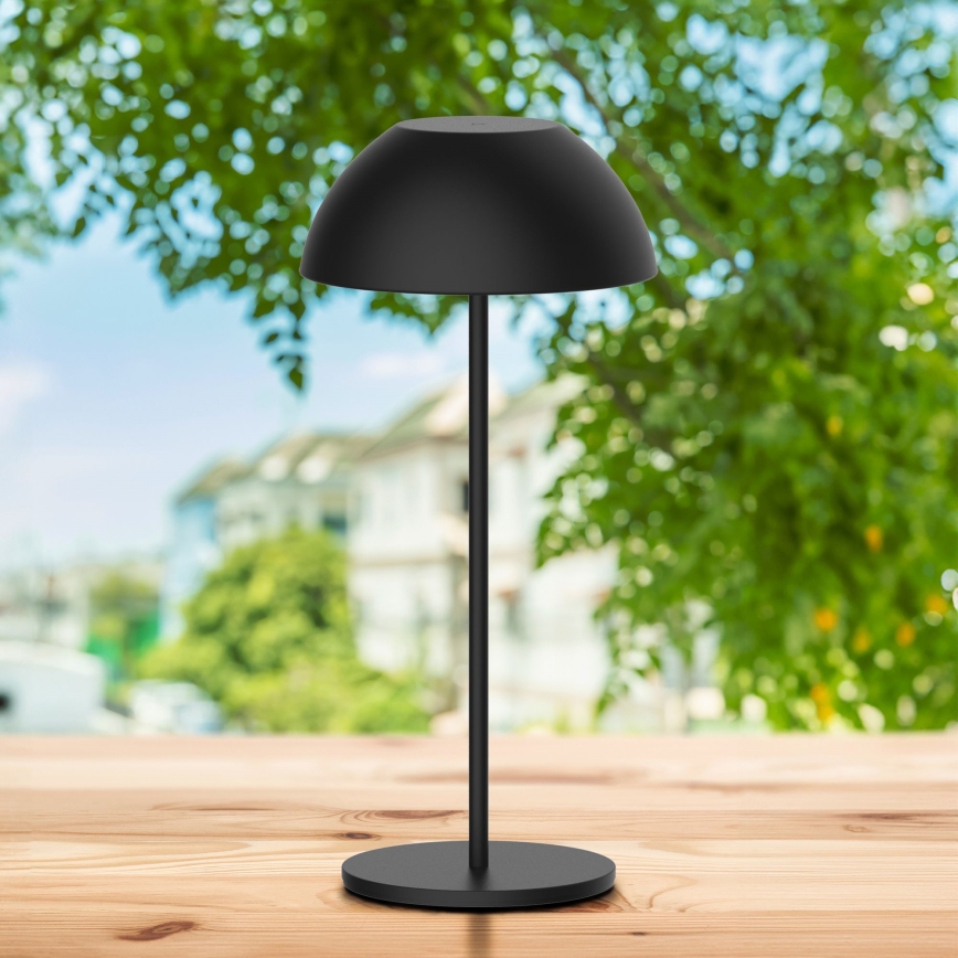 Dimmbare LED-Touch-Tischleuchte für den Outdoor-Bereich TANZANIA LED/1,8W/5V USB 1800 mAh IP44 schwarz