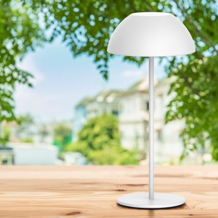 Dimmbare LED-Touch-Tischleuchte für den Outdoor-Bereich TANZANIA LED/1,8W/5V USB 1800 mAh IP44 weiß