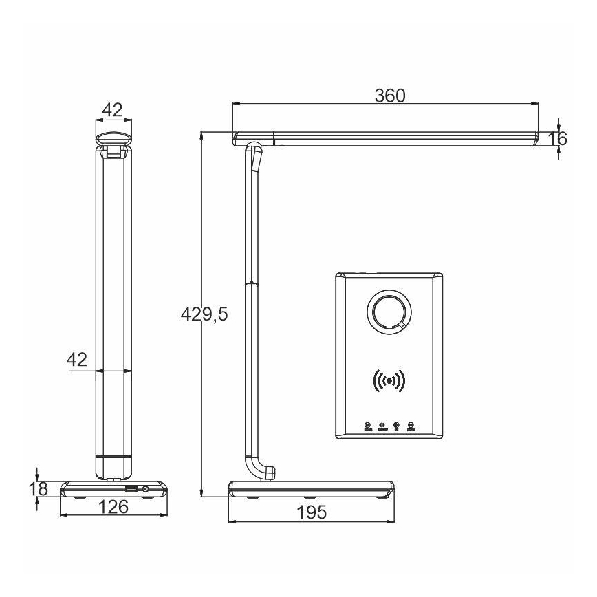 Dimmbare LED-Touch-Lampe mit drahtloser Aufladung MEGGIE LED/8W/230V + USB