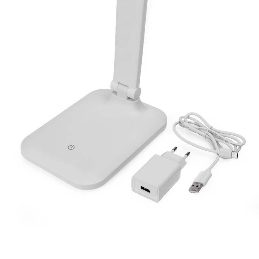 Dimmbare LED-Tischleuchte mit Touch-Funktion und kabelloser Aufladung und USB-Anschluss REMUS LED/5W/230V weiß