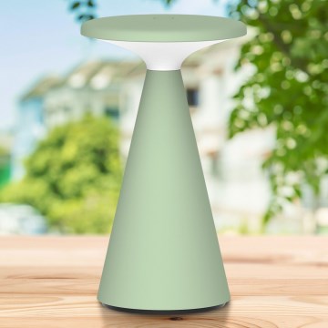 Dimmbare LED-Touch-Tischleuchte für den Outdoor-Bereich PAROS LED/1,8W/5V USB 1800 mAh IP44 grün