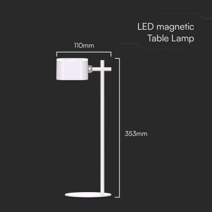 Magnetische LED-Tischleuchte mit Dimm- und Ladefunktion 4in1 LED/3W/5V 3000-6000K 1800 mAh weiß