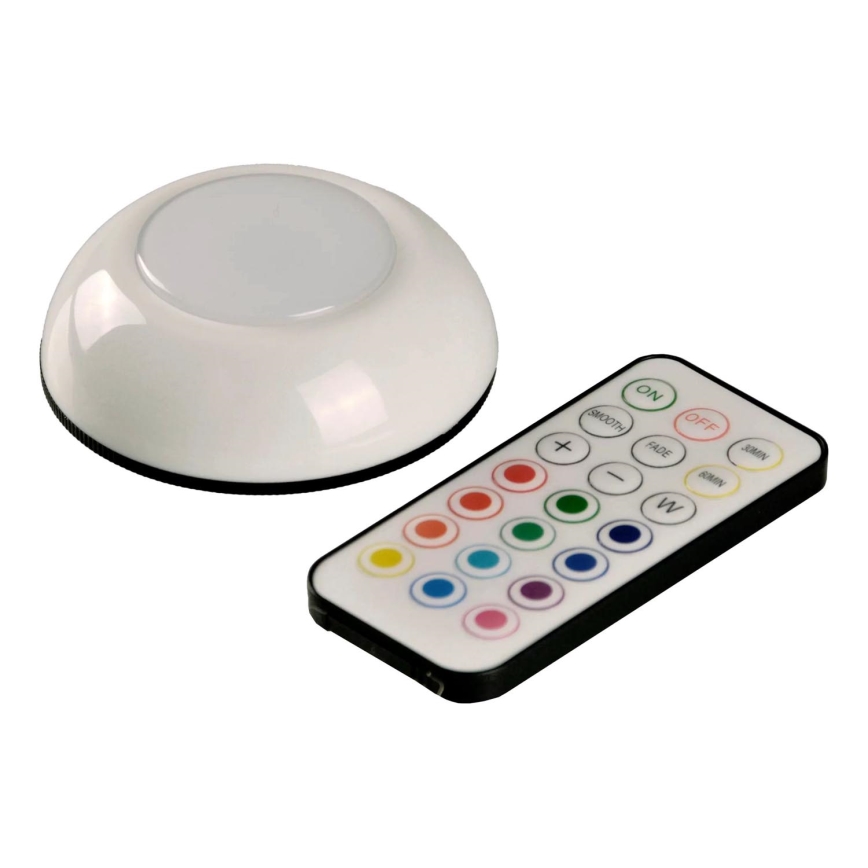 Dimmbare Möbelbeleuchtung (LED RGBW) LED/0,5W/4,5V 3xAAA weiß + Fernbedienung