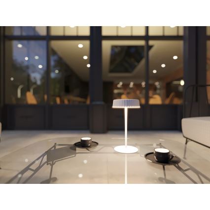 Dimmbare, solaraufladbare LED-Tischlampe VIVIEN LED/3W/5V 2700K 1600 mAh IP54 weiß