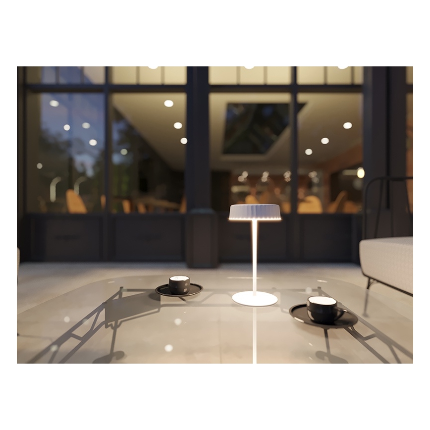 Dimmbare, solaraufladbare LED-Tischlampe VIVIEN LED/3W/5V 2700K 1600 mAh IP54 weiß