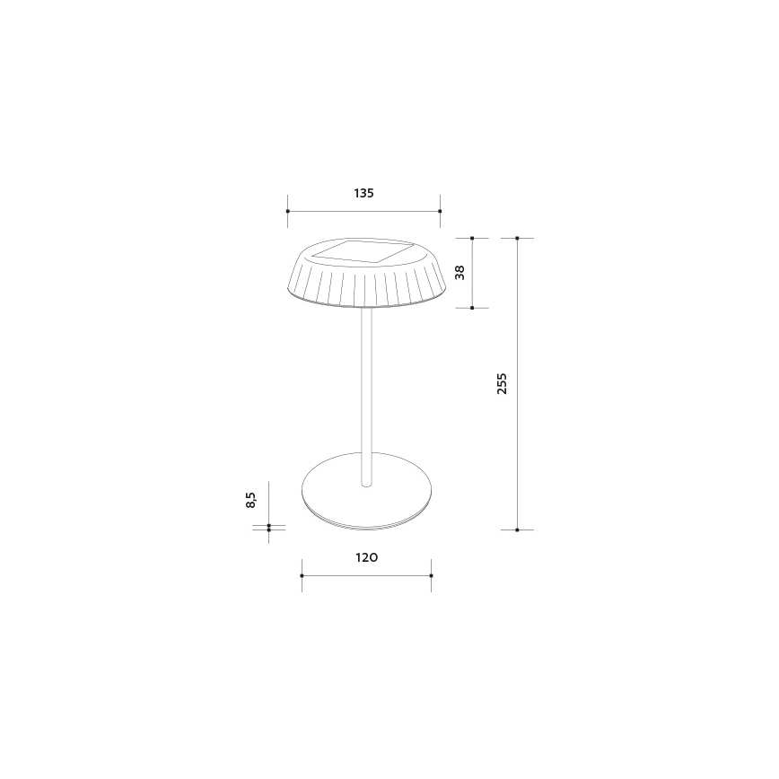 Dimmbare, solaraufladbare LED-Tischlampe VIVIEN LED/3W/5V 2700K 1600 mAh IP54 weiß