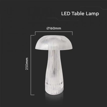 Dimmbare aufladbare LED-Touch-Tischleuchte LED/1W/5V 3000-6000K 1800 mAh klar