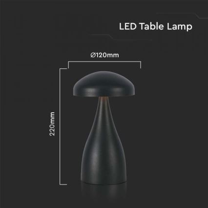 Dimmbare aufladbare LED-Touch-Tischleuchte LED/1W/5V 3000-6000K 1800 mAh schwarz