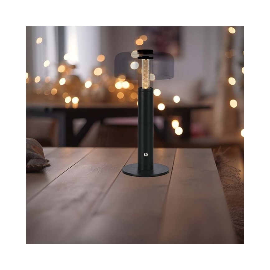 Dimmbare aufladbare LED-Touch-Tischleuchte LED/1W/5V 3000K 1800 mAh schwarz