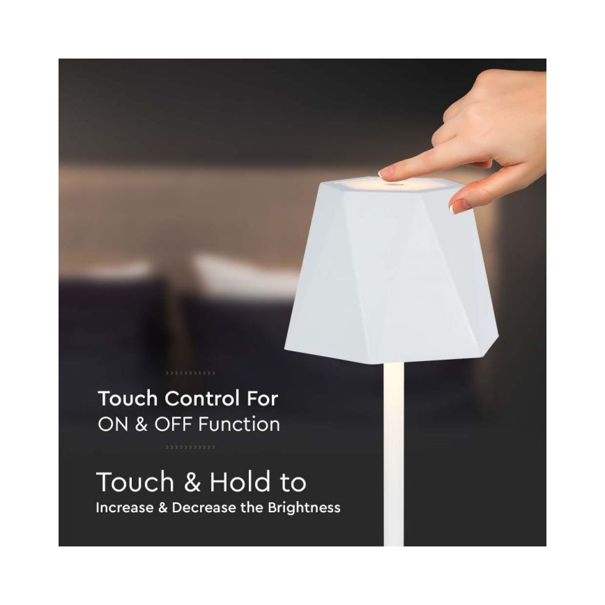 Dimmbare aufladbare LED-Touch-Tischleuchte LED/4W/5V 3000-6000K 1800 mAh weiß