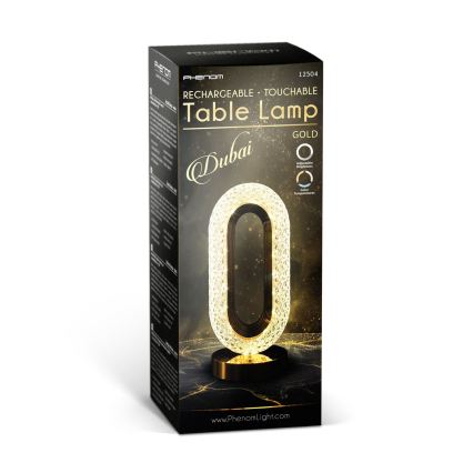 LED-dimmbare, wiederaufladbare Tischlampe DUBAI LED/2W/5V 2700K/4000K/6500K 400 mAh goldfarben