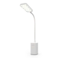 Dimmbare, wiederaufladbare Touch-LED-Tischlampe mit Clip, flexibel, LED/5W/1200 mAh, weiß