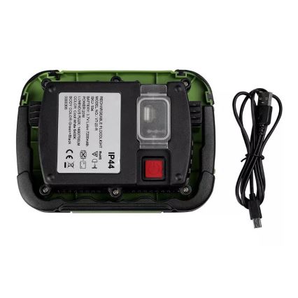 Dimmbarer, aufladbarer LED-Strahler SAMSUNG CHIP + Funktion SOS LED/20W/3,7V/USB IP44 4000K 7200 mAh grün