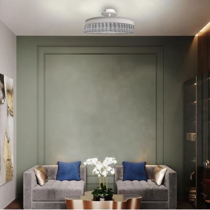 Dimmbarer LED-Kristall-Aufbaukronleuchter LED/75W/230V 3000-6500K weiß + Fernbedienung
