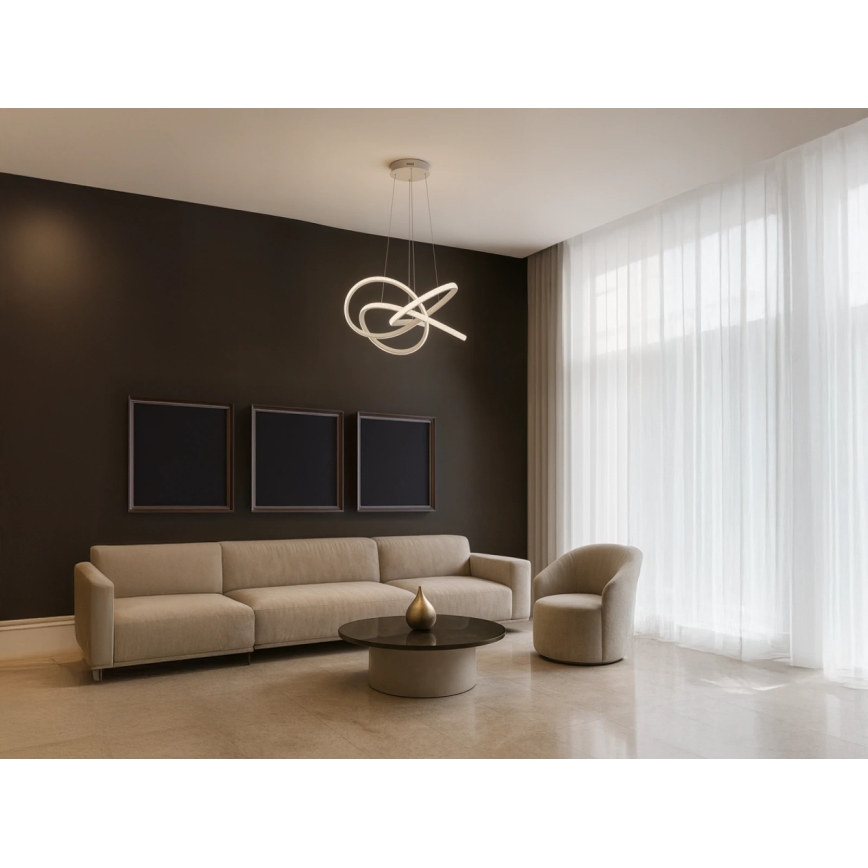 Dimmbare LED-Pendelleuchte an Kabel LED/95W/230V 3000-6500K Ø 57 cm + Fernbedienung