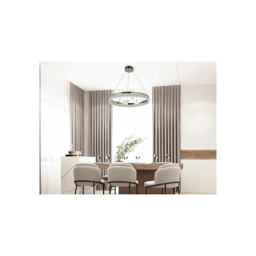 Dimmbarer LED-Kristall-Kronleuchter an Kabel THALIA LED/55W/230V 3000-6000K Ø 80 cm + Fernbedienung