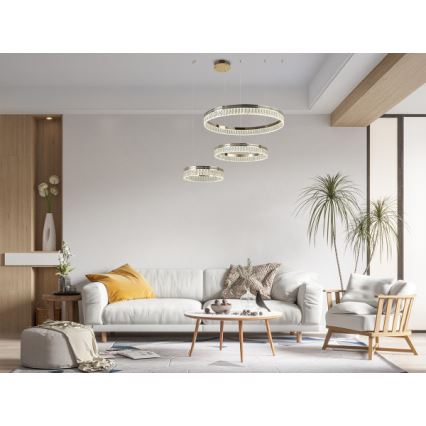 LED-dimmbarer Kristall-Pendelleuchter an Seil THALIA LED/120W/230V 3000-6000K + Fernbedienung