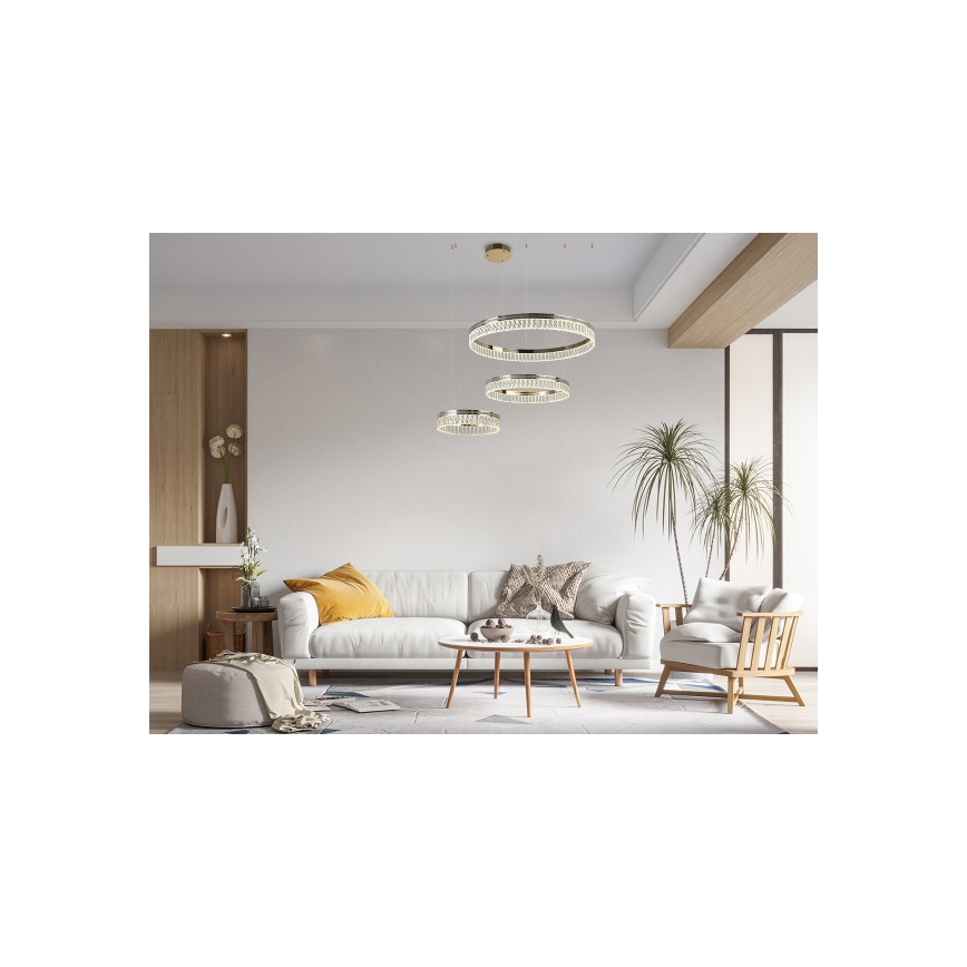 LED-dimmbarer Kristall-Pendelleuchter an Seil THALIA LED/120W/230V 3000-6000K + Fernbedienung