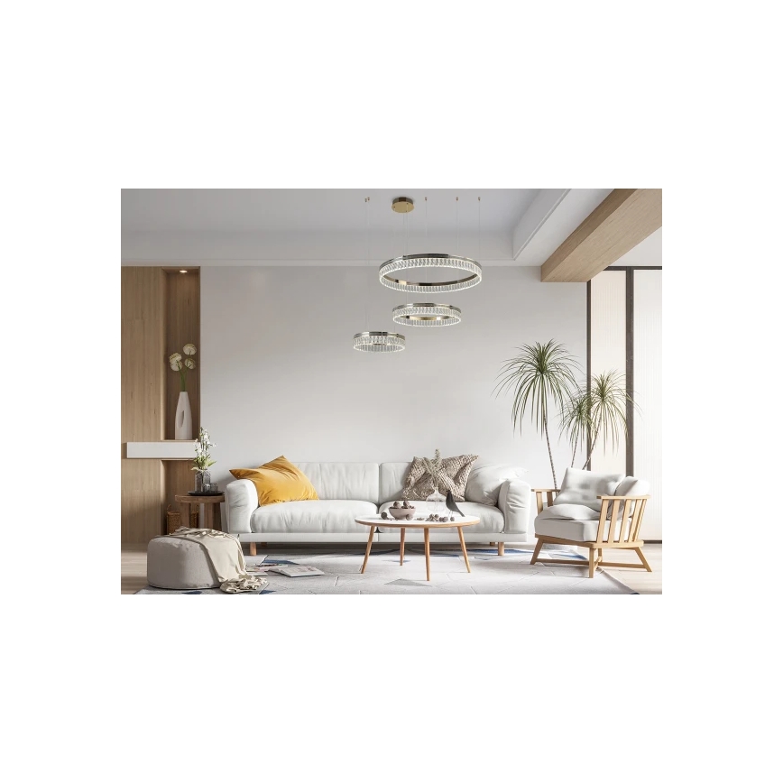 LED-dimmbarer Kristall-Pendelleuchter an Seil THALIA LED/120W/230V 3000-6000K + Fernbedienung