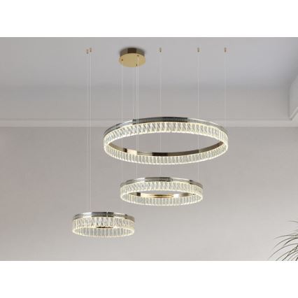 LED-dimmbarer Kristall-Pendelleuchter an Seil THALIA LED/120W/230V 3000-6000K + Fernbedienung