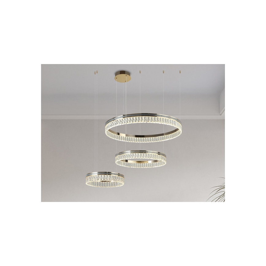 LED-dimmbarer Kristall-Pendelleuchter an Seil THALIA LED/120W/230V 3000-6000K + Fernbedienung