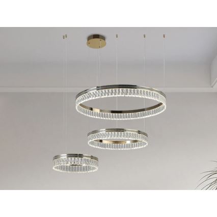 LED-dimmbarer Kristall-Pendelleuchter an Seil THALIA LED/120W/230V 3000-6000K + Fernbedienung