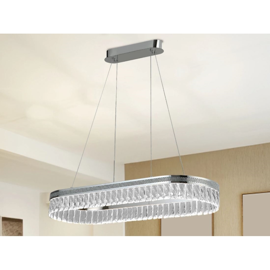 LED-dimmbarer Kristall-Kronleuchter mit Seilaufhängung THALIA LED/50W/230V 3000-6000K + Fernbedienung